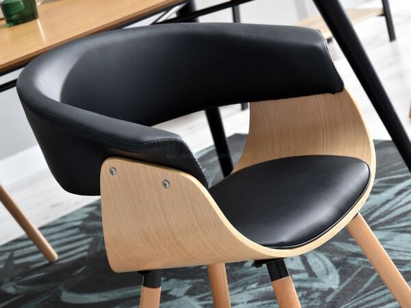 Designová jídelní židle MAITE - dub / černá