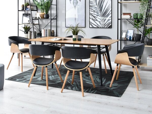 Designová jídelní židle MAITE - dub / černá