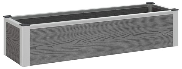 Zahradní vyvýšený záhon Šedá 100 x 30 x 22 cm WPC a hliník