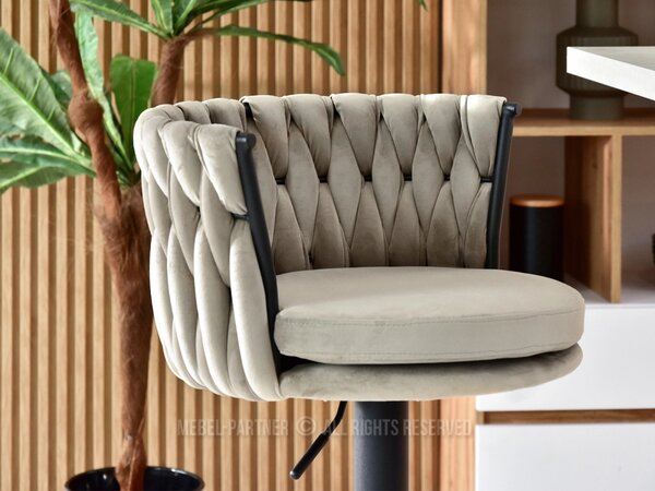 Designová barová židle KRISMAR - béžová / černá
