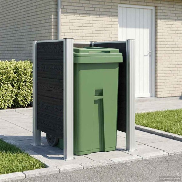 Plot pro popelnice Šedá 85 x 85 x 115 cm Hliník a WPC