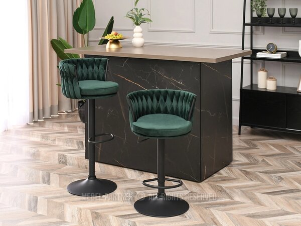 Designová barová židle KRISMAR - zelená / černá