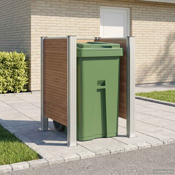 Plot pro popelnice Hnědá 85 x 85 x 115 cm Hliník a WPC