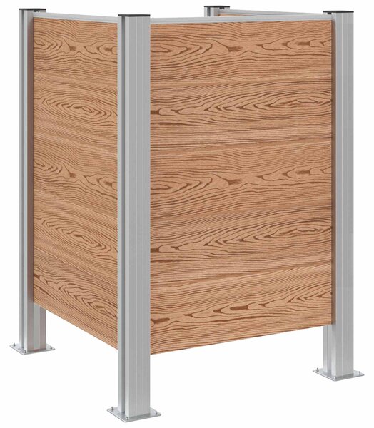 Plot pro popelnice Hnědá 85 x 85 x 115 cm Hliník a WPC