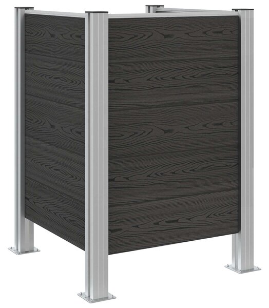 Plot pro popelnice Šedá 85 x 85 x 115 cm Hliník a WPC