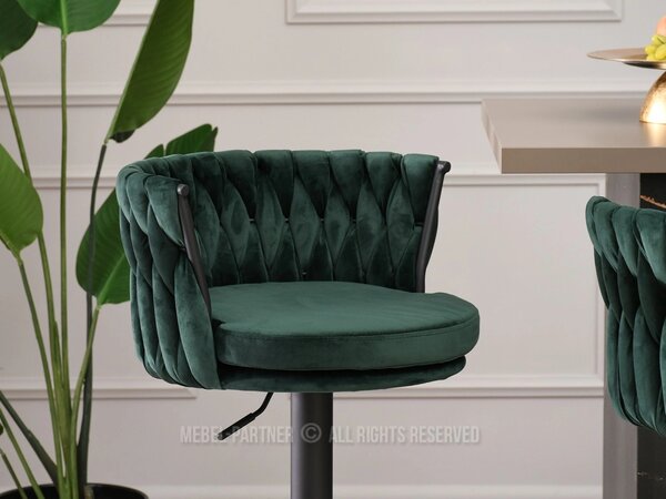 Designová barová židle KRISMAR - zelená / černá