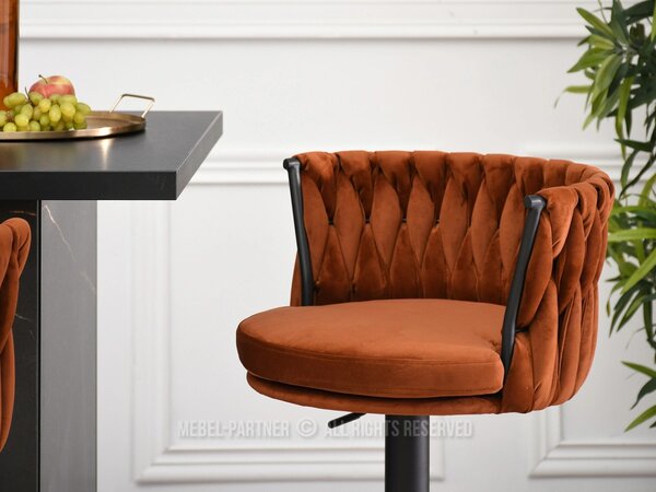 Designová barová židle KRISMAR - měděná / černá