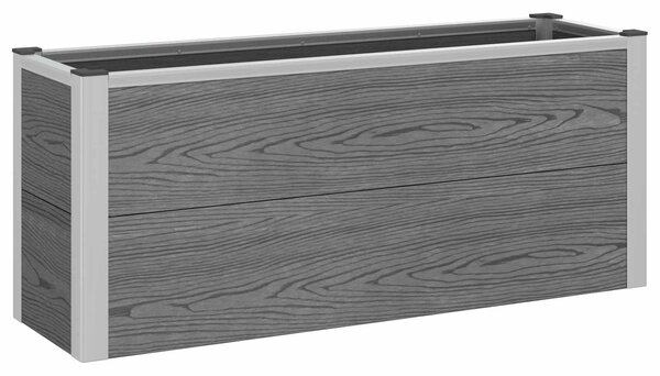 Zahradní vyvýšený záhon Šedá 100 x 30 x 42 cm WPC a hliník