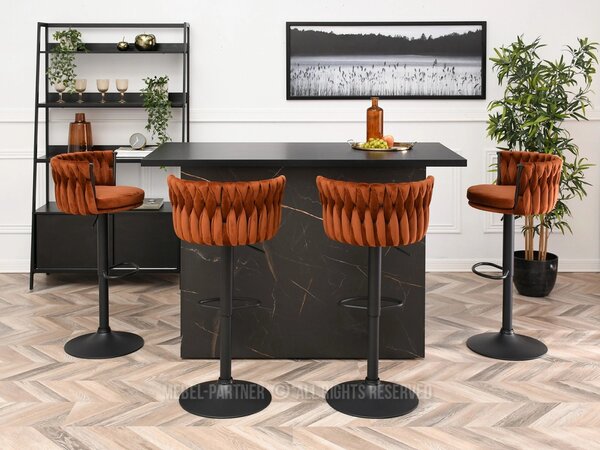 Designová barová židle KRISMAR - měděná / černá