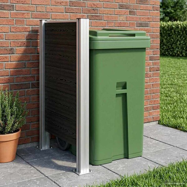 Plot pro popelnice Šedá 85 x 12 x 115 cm Hliník a WPC