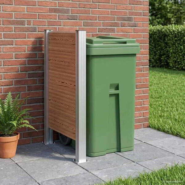 Plot pro popelnice Hnědá 85 x 12 x 115 cm Hliník a WPC