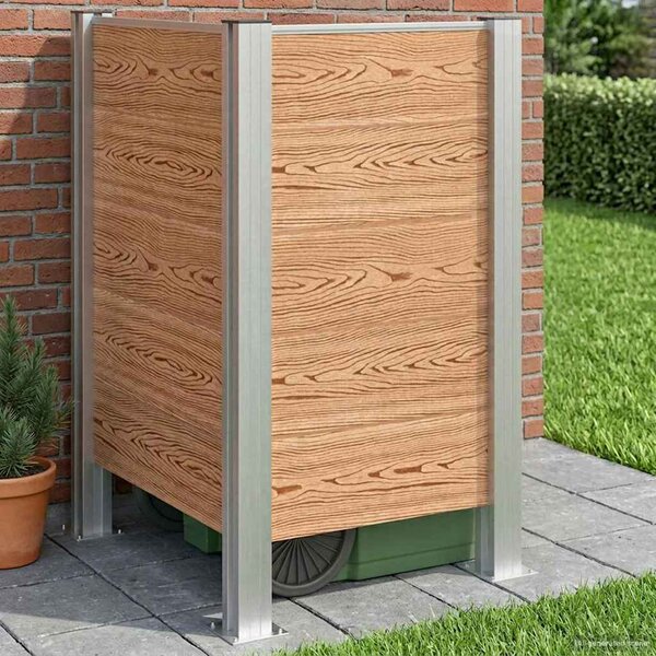 Plot pro popelnice Hnědá 85 x 85 x 115 cm Hliník a WPC