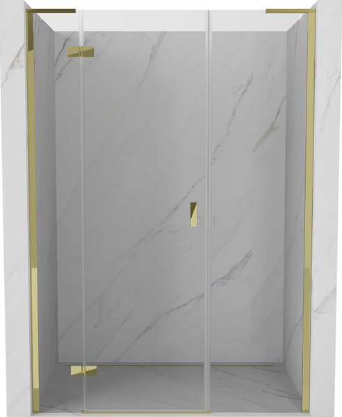 Mexen Mist-H L, 1-křídlé sprchové dveře levé 120 cm, čiré sklo, zlatý lesklý profil, 8A5L-120-001-50-00-L