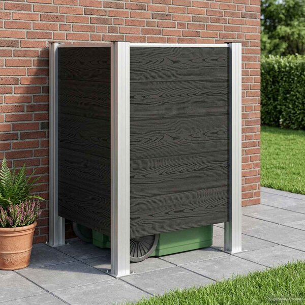 Plot pro popelnice Šedá 85 x 85 x 115 cm Hliník a WPC