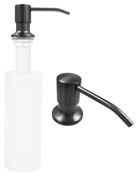 Rea Lon, dávkovač saponátu pro kuchyňský dřez, 300ml, PVC, grafitová, REA-08009