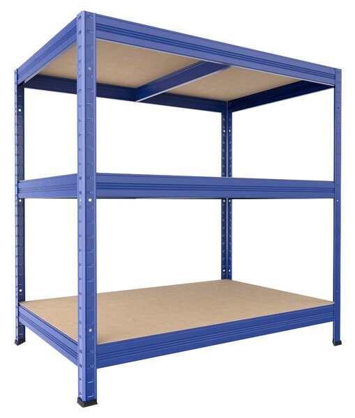 Regál do technické místnosti Biedrax 35 x 60 x 90 cm, modrý, 3 police MDF, nosnost 200 kg na polici