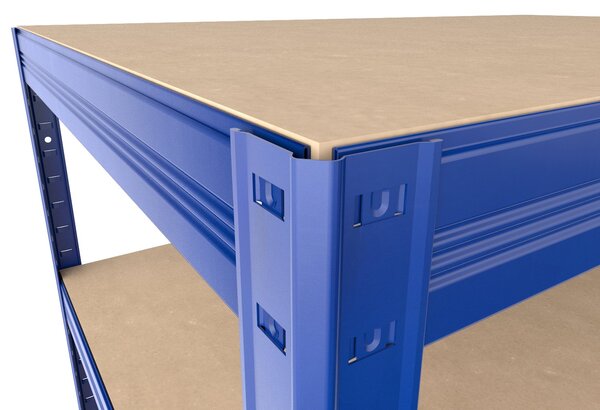 Regál na šanony Biedrax 35 x 60 x 210 cm, modrý, 6 polic MDF, nosnost 200 kg na polici