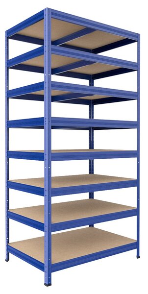 Regál do technické místnosti Biedrax 35 x 60 x 210 cm, modrý, 8 polic MDF, nosnost 200 kg na polici
