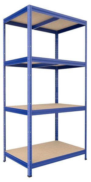 Regál do technické místnosti Biedrax 35 x 60 x 180 cm, modrý, 4 police MDF, nosnost 200 kg na polici
