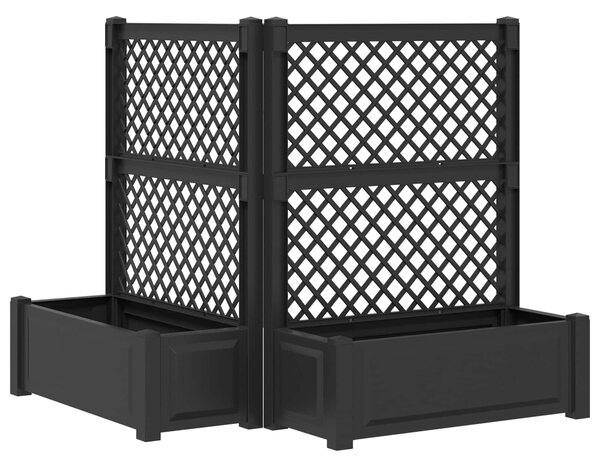 Velký květináč s treláží 2 pcs Antracitová 143 x 143 x 133,5 cm