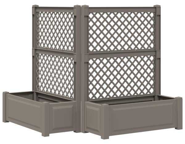 Velký květináč s treláží 2 pcs Šedá 143 x 143 x 133,5 cm PP