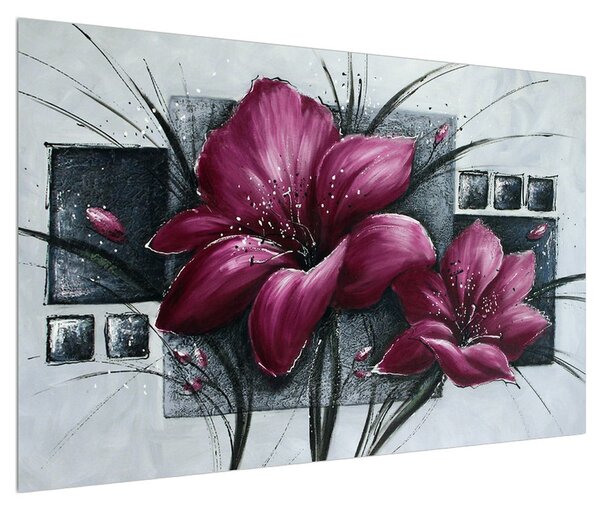 Moderní obraz květů (120x80 cm)