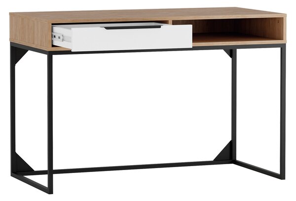 Studentská sestava s postelí 90x200 FABENS 2 - ořech hickory / matná bílá