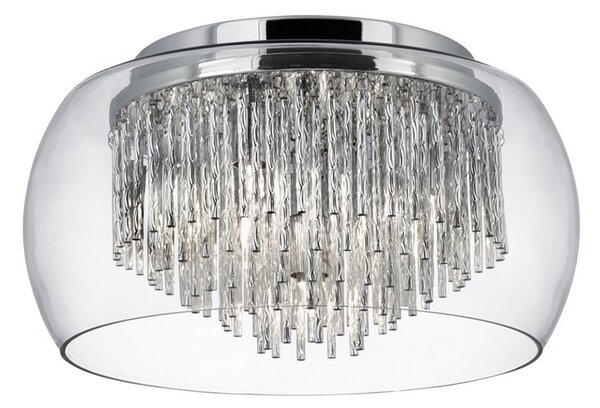 Searchlight 4624-4CC stropní svítidlo Curve 4x33W | G9 - chrom, křišťál