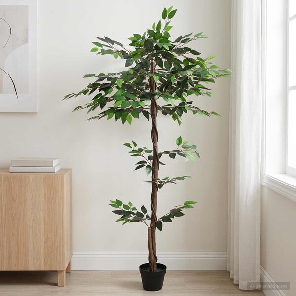 Umělá rostlina Ficus Zelená 85 x 18 x 160 cm Tkanina a dřevo