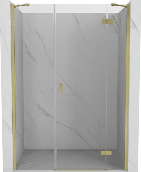 Mexen Mist-H, 1-křídlé sprchové dveře pravé 120 cm, čiré sklo, zlatý matný profil, 8A5-120-001-55-00-P