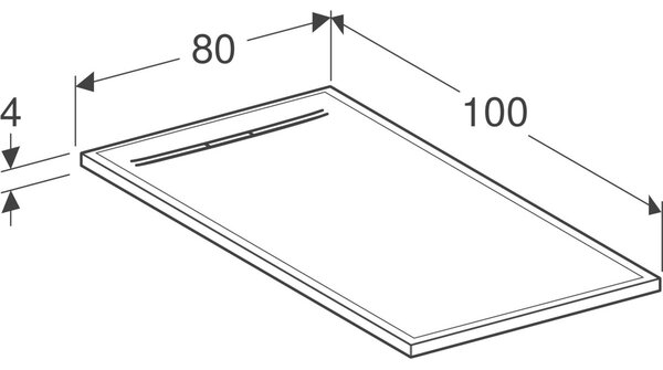 Geberit Sestra obdélníková sprchová vanička 100x80 cm bílá 550.252.00.2
