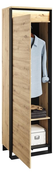 Nábytek do předsíně FARN 2 - dub artisan / černá / šedá + LED osvětlení ZDARMA