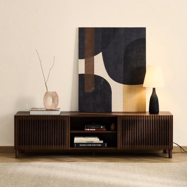 Kave Home Ořechový TV stolek Beyla 180 x 42,5 cm