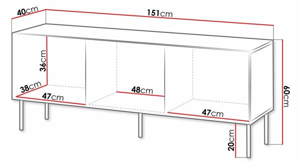 Televizní skříňka RECARDI - matná černá