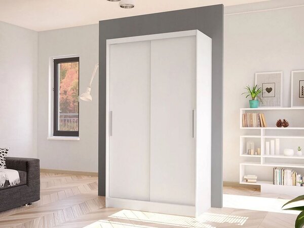 Úzká šatní skříň 100 cm s posuvnými dveřmi ARAPO 1 - bílá