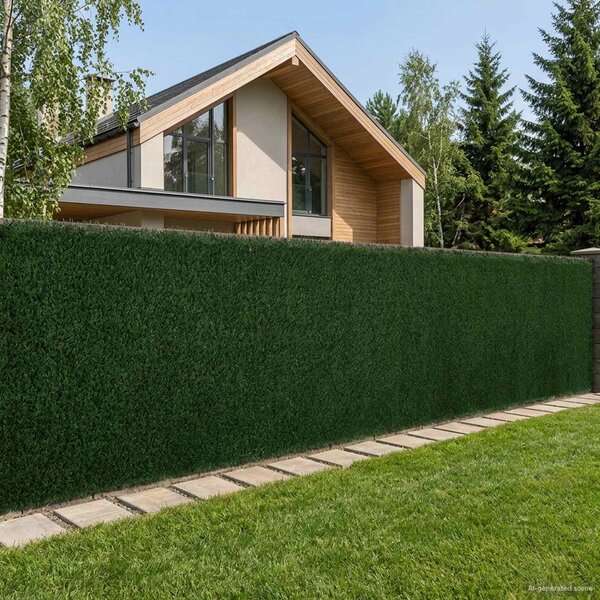 Umělý plot Tmavě zelená 1 x 6 m PVC a ocel