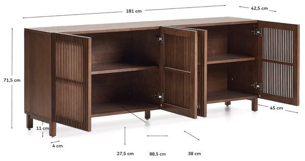 Kave Home Ořechová komoda Beyla 181 x 42,5 cm