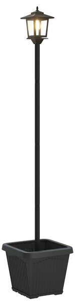 Solární lampa s květináčem with LED Bulb Černá 32 x 32 x 158 cm