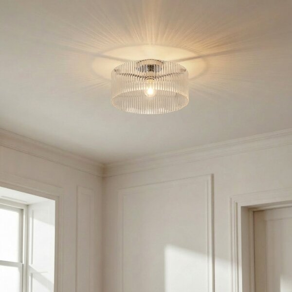 Stropní Lampa Lucande, Meritt, stmívatelné, Transparentní, Obývací pokoj, Sklo, Moderní