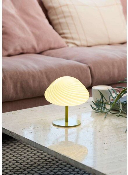 Stolní lampa Halo Design, Zelená, Obývací pokoj, Sklo