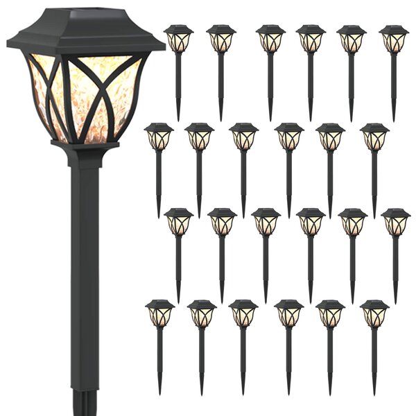 Venkovní solární světla s zemním hrotem 24 pcs Teplá bílá 42 cm