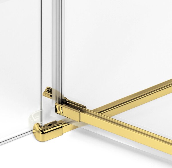 New Trendy Avexa Gold Brushed sprchový kout 90x90 cm čtvercový zlatá kartáčovaný/průhledné sklo EXK-1744