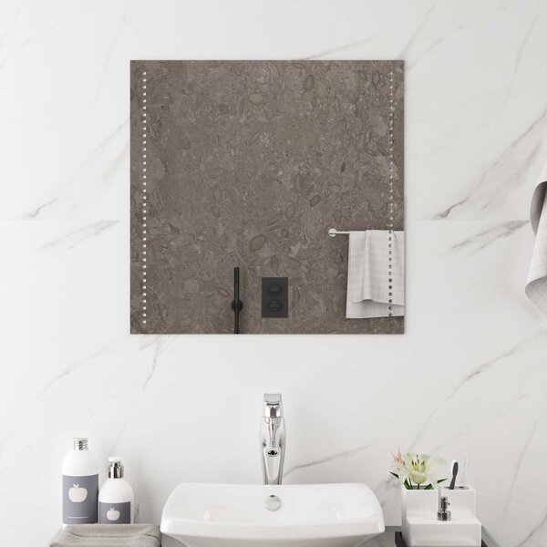 LED koupelnové zrcadlo Transparentní 60 x 60 cm tvrzené sklo