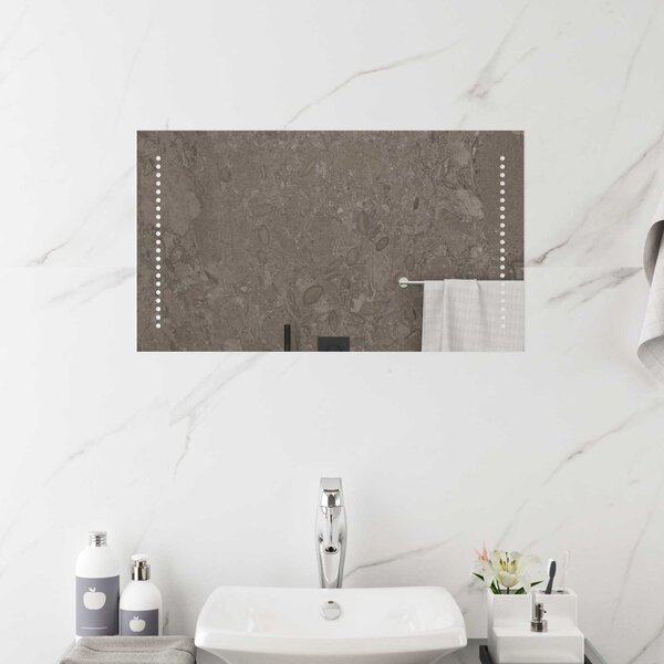 LED koupelnové zrcadlo Transparentní 70 x 40 cm tvrzené sklo