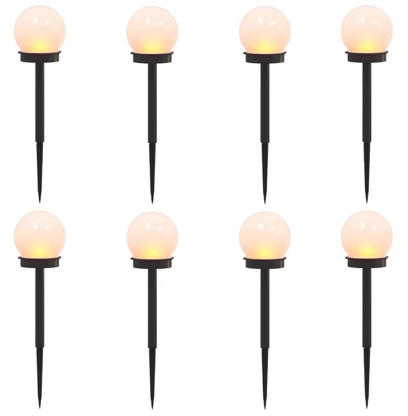 Venkovní solární světla s zemním hrotem 8 pcs Teplá bílá ABS
