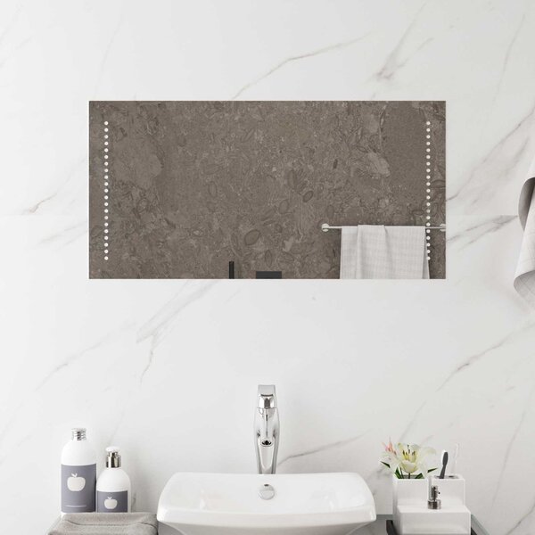 LED koupelnové zrcadlo Transparentní 80 x 40 cm tvrzené sklo