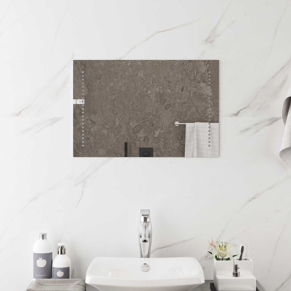 LED koupelnové zrcadlo Transparentní 60 x 40 cm tvrzené sklo