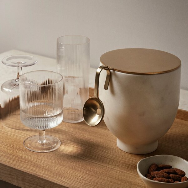 FERM LIVING Skleničky na červené víno Ripple, Frosted, sada 2 kusů