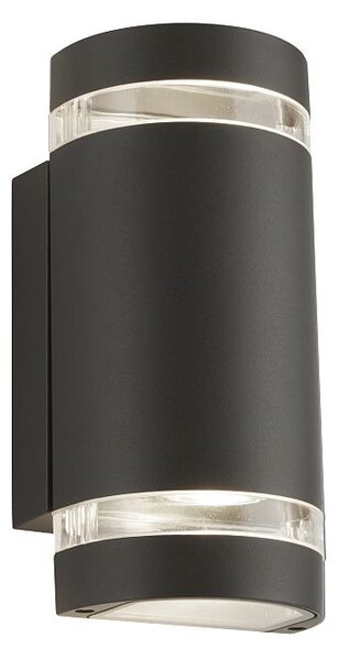 Searchlight 2002-2GY-LED exteriérové ​​nástěnné svítidlo GU10 2x3W | 2x270lm | 3000K | IP44 - černá