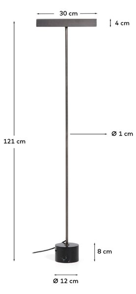 Kave Home Černá kovová stojací lampa Lynor 121 cm